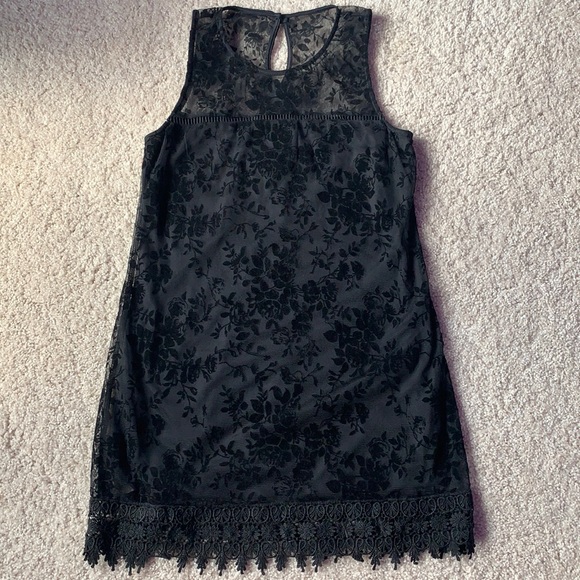 Kohl’s Speechless S Black Lacy Velvet Dress - Picture 1 of 7